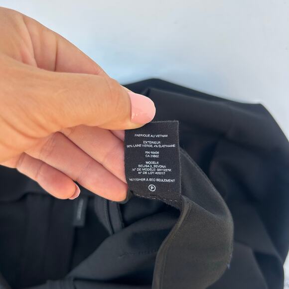 Theory Belisa 3 Wool Black Trousers Sevona Slim Leg Pants Size 12 Office Work - Picture 13 of 13